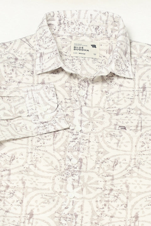 BROWN TROPICAL LEAF PRINTED SHIRT-Shirt - 250731961