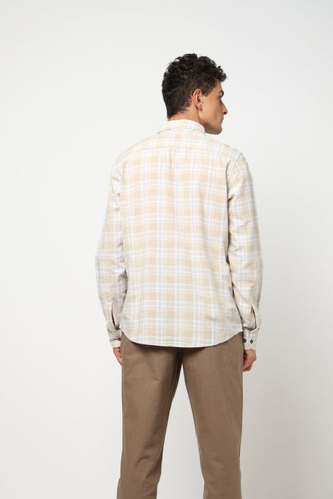 CALDEN Cream Checkered Shirt - Shirt - 250330853