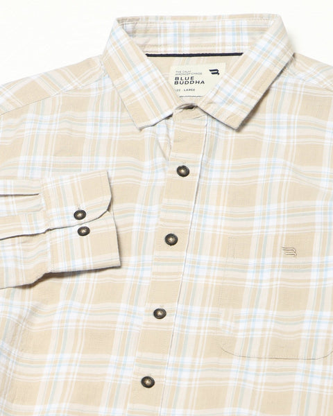 CALDEN Cream Checkered Shirt - Shirt - 250330853