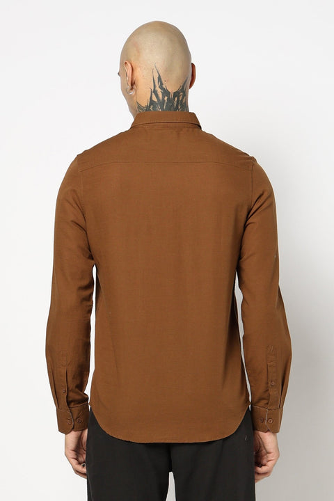 CAMEL PLAIN TAILORED FIT SHIRT-Shirts - 250531413