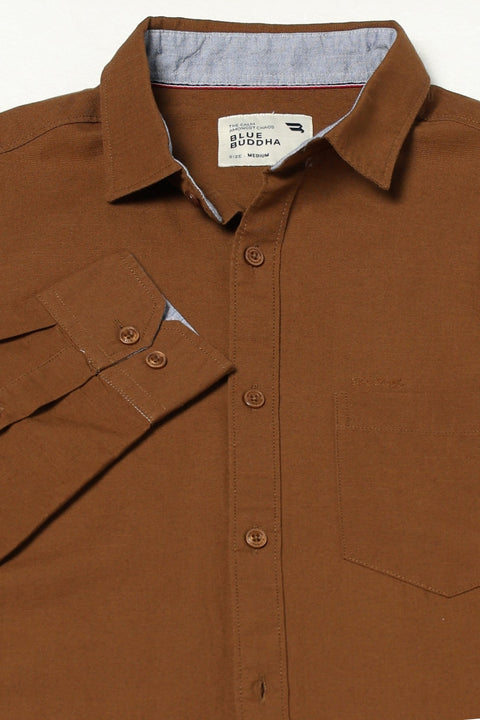 CAMEL PLAIN TAILORED FIT SHIRT-Shirts - 250531413