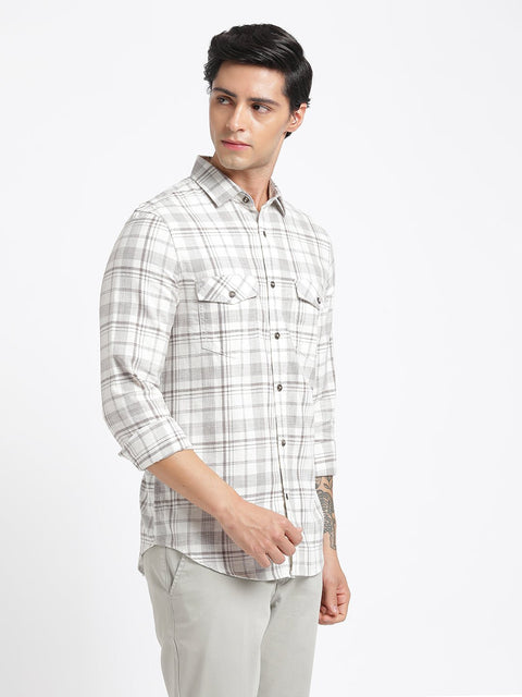 Checks Double Pocket Cotton Shirt - Shirt - 240427660