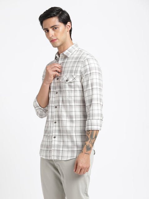 Checks Double Pocket Cotton Shirt - Shirt - 240427660