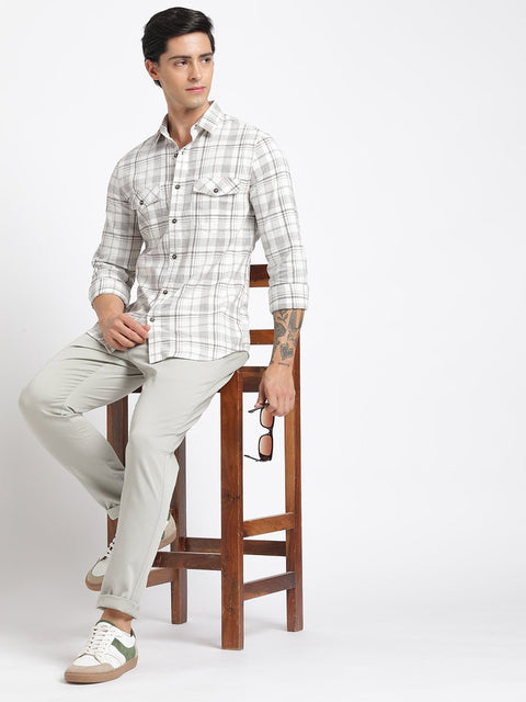 Checks Double Pocket Cotton Shirt - Shirt - 240427660