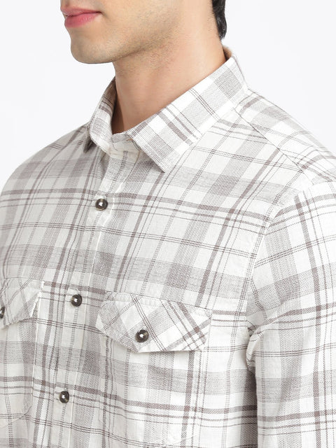 Checks Double Pocket Cotton Shirt - Shirt - 240427660