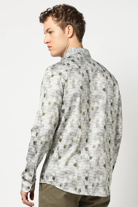 Cream Abstract Printed Shirt - Shirt - 241230127