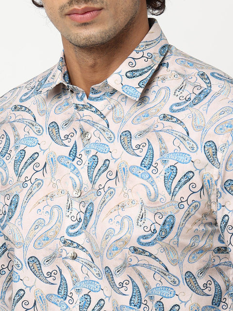 Cream Overall Printed Shirt - Shirt - 230625229