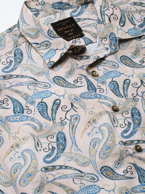 Cream Overall Printed Shirt - Shirt - 230625229