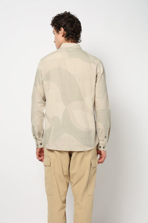 CREAM PRINT TAILORED MENS SHIRT-Shirt - 240728447
