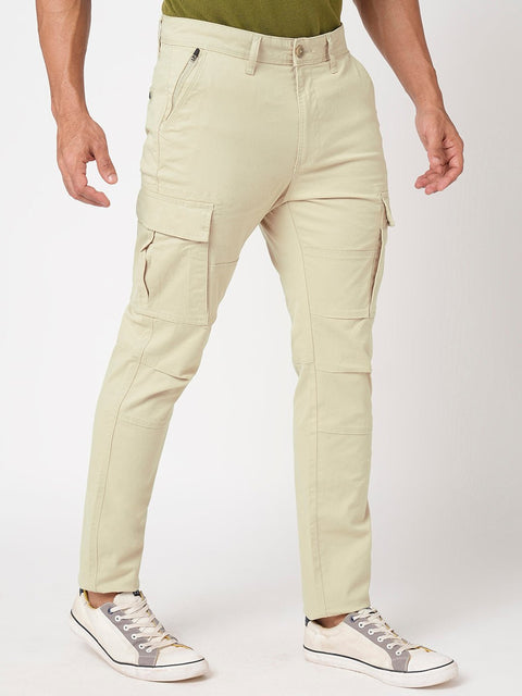 Cream Slim Fit Cargo Pants - Cargo - 230940638