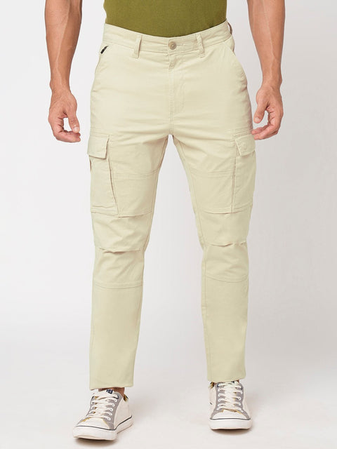 Cream Slim Fit Cargo Pants - Cargo - 230940638