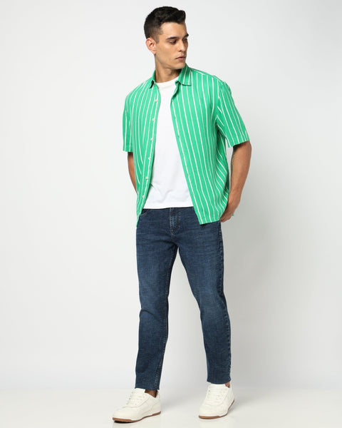 Dark Blue Ankle Fit Denim - Jeans - 250710404