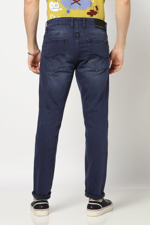 Dark Blue Ankle Fit Denim - Denim -