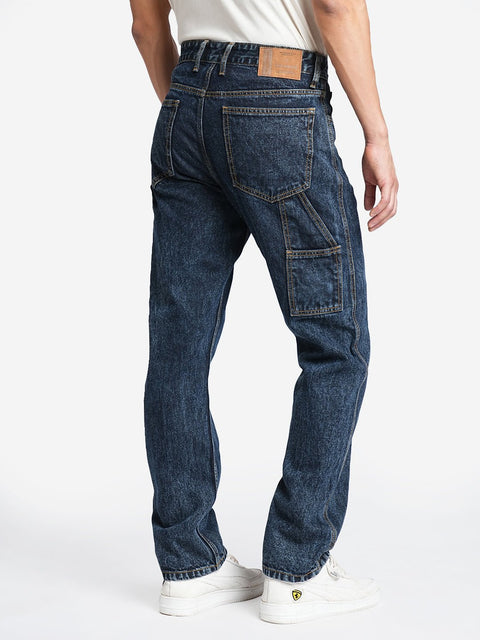 Dark Blue Relax Fit Jeans - Jeans - 240210100