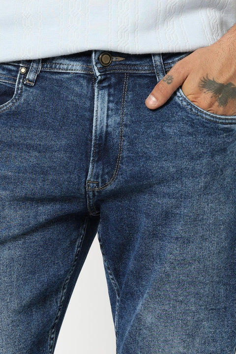 DARK BLUE STRAIGHT FIT JEANS - Jeans - 250410105