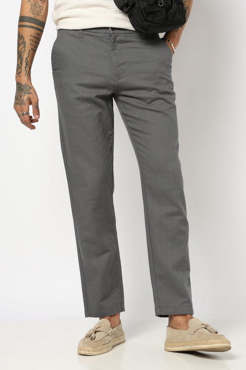 DARK GREY TRAVELLER FIT TROUSER - Trousers - 250740704
