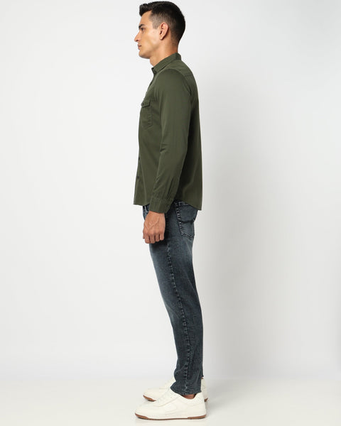 Dark Olive Utility Double Pocket Shirt - Shirts - 241229984