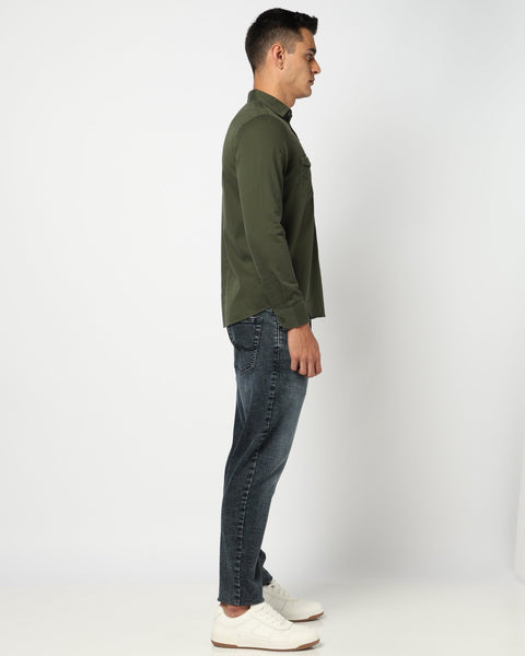 Dark Olive Utility Double Pocket Shirt - Shirts - 241229984
