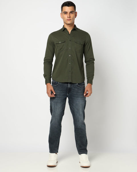 Dark Olive Utility Double Pocket Shirt - Shirts - 241229984