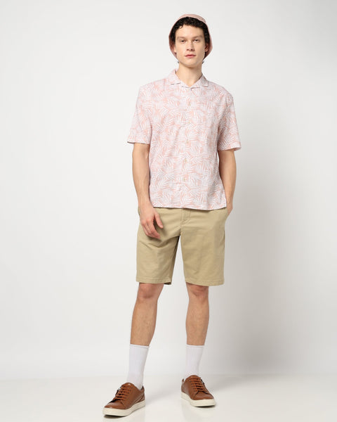DARK PEACH PRINT TAILORED MENS SHIRT-Shirt - 240728472
