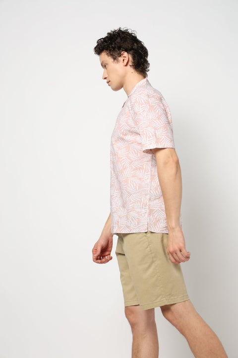 DARK PEACH PRINT TAILORED MENS SHIRT-Shirt - 240728472