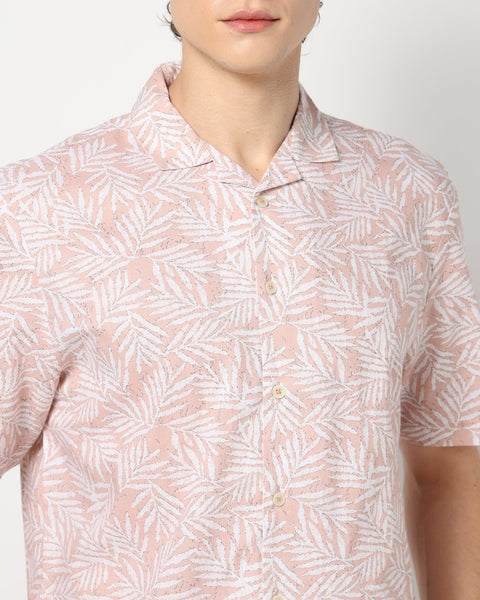 DARK PEACH PRINT TAILORED MENS SHIRT-Shirt - 240728472