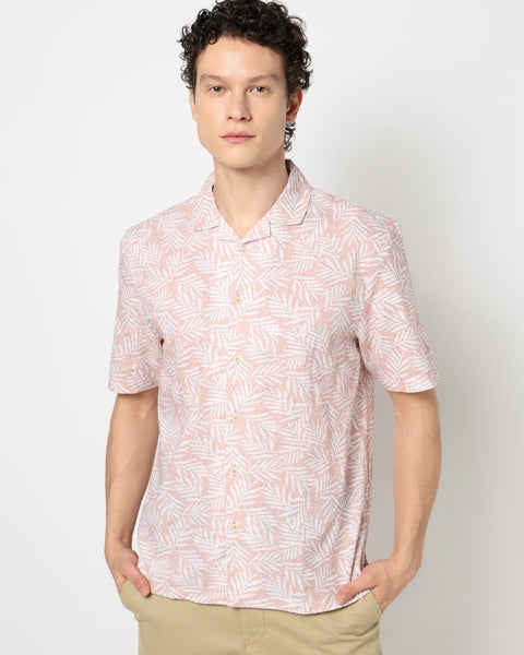 DARK PEACH PRINT TAILORED MENS SHIRT-Shirt - 240728472