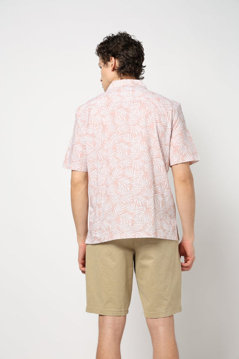 DARK PEACH PRINT TAILORED MENS SHIRT-Shirt - 240728472