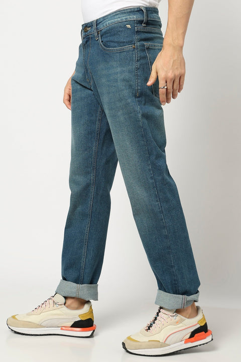 Dark Tinted Blue Straight Fit Jeans - Jeans - 250510190