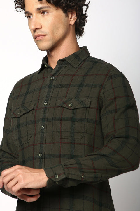 Double Pocket Checks Shirt - Shirt - 2412302394