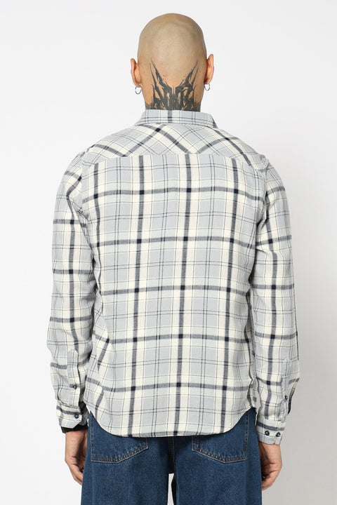 DUSTY BLUE TARTAN CHECKERED SHIRT-Shirt - 250230478