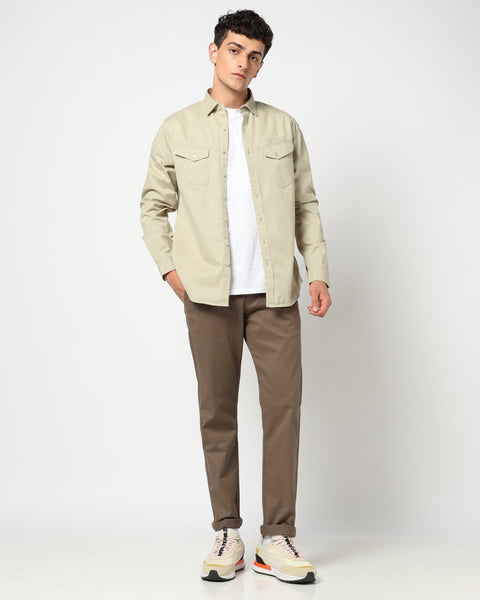 ENLOR Light Olive Tapered Trouser - Trousers - 240340067
