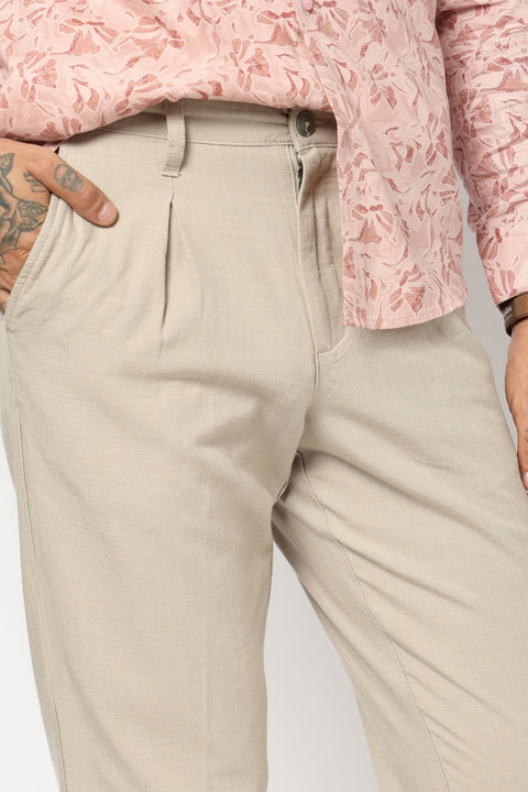 FAWN TRAVELLER FIT LINEN TROUSER - Trousers - 250740740