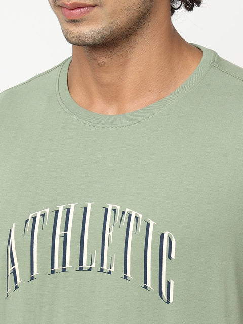 Green Printed Cotton T-shirt - T-Shirt - 230300205