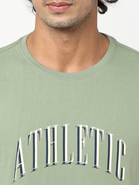 Green Printed Cotton T-shirt - T-Shirt - 230300205