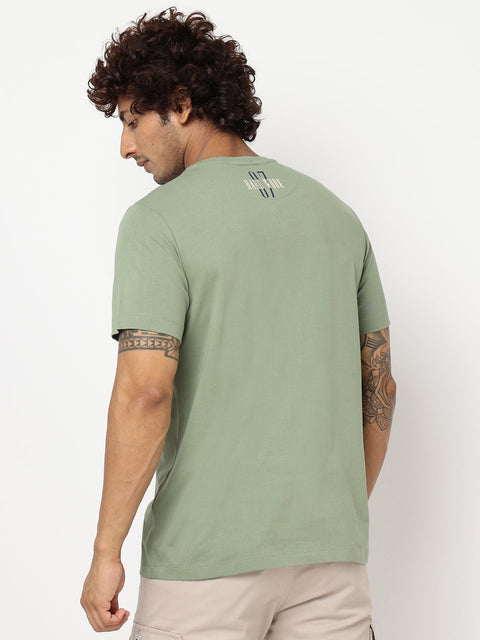 Green Printed Cotton T-shirt - T-Shirt - 230300205