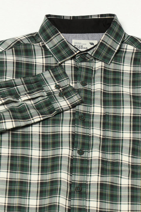 GREEN TARTAN CHECKERED COTTON SHIRT-Shirt - 250832101