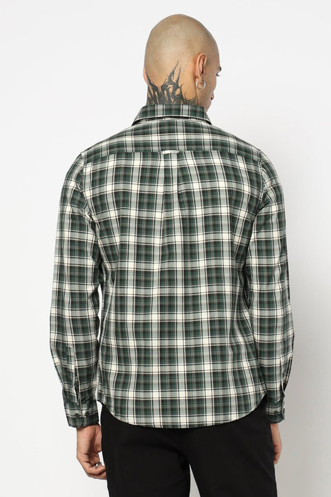 GREEN TARTAN CHECKERED COTTON SHIRT-Shirt - 250832101