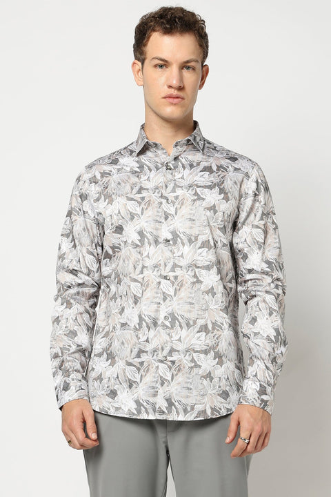 Grey Abstract Printed Shirt - Shirt - 241230077