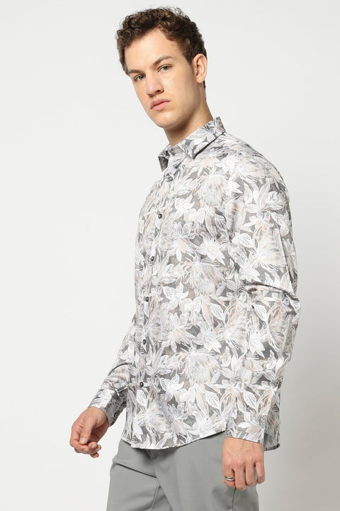 Grey Abstract Printed Shirt - Shirt - 241230077