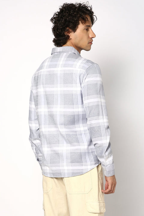 Grey Cotton Checks Shirt - Shirt - 241129639