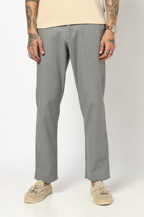 GREY PLAIN TRAVELLER FIT TROUSER - Trousers - 250740820
