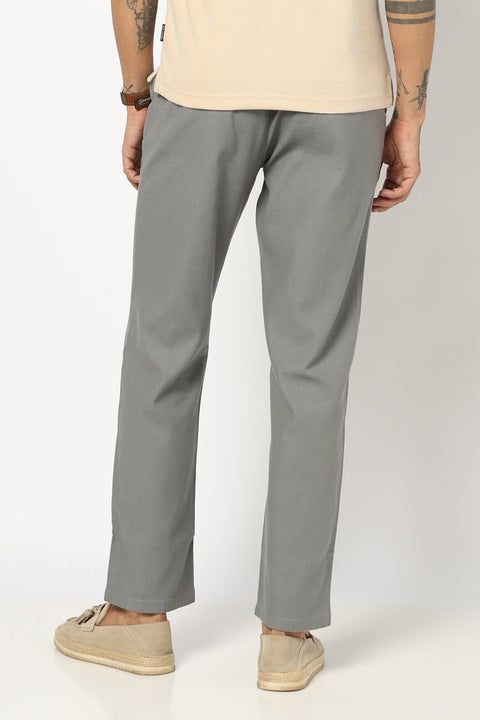 GREY PLAIN TRAVELLER FIT TROUSER - Trousers - 250740820