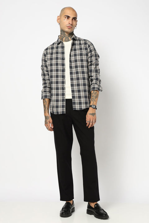 GREY WINDOWPANE CHECKERED SHIRT-Shirt - 250731966
