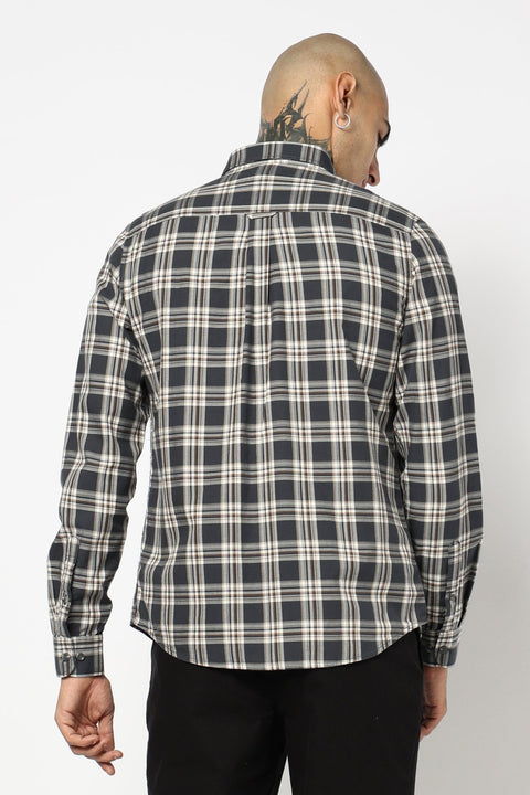 GREY WINDOWPANE CHECKERED SHIRT-Shirt - 250731966