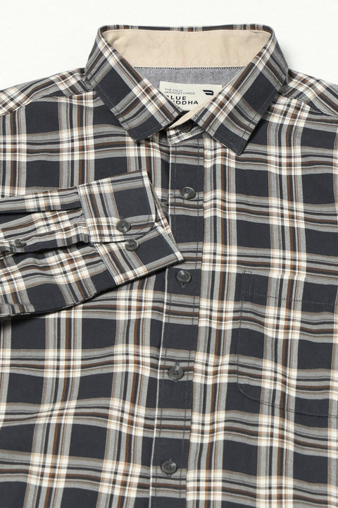 GREY WINDOWPANE CHECKERED SHIRT-Shirt - 250731966
