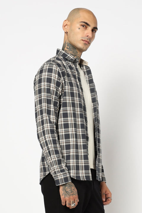 GREY WINDOWPANE CHECKERED SHIRT-Shirt - 250731966