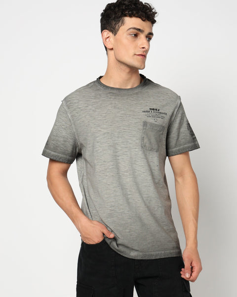 JAREX Charcoal Round Neck T Shirt - T-Shirt - 230830756