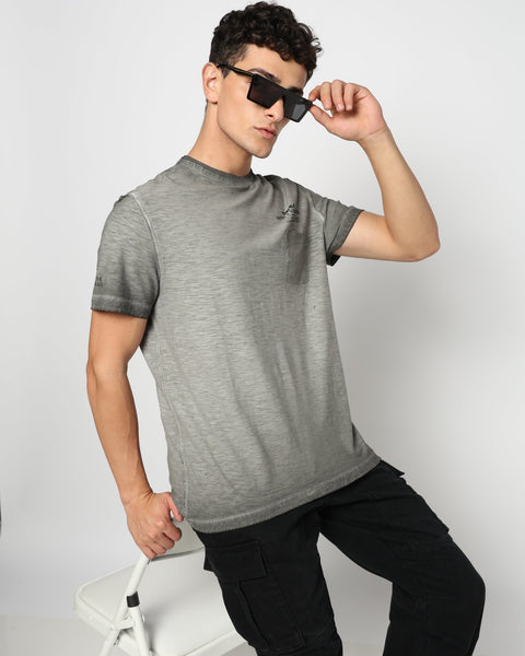 JAREX Charcoal Round Neck T Shirt - T-Shirt - 230830756