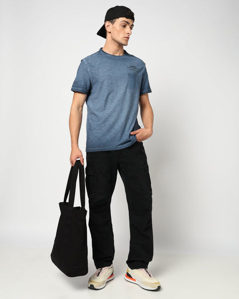 JAREX Mid Blue Round Neck T Shirt - T-Shirt - 230830760